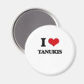 I Liebe Tanukis Magnet (Vorderseite/Rückseite)
