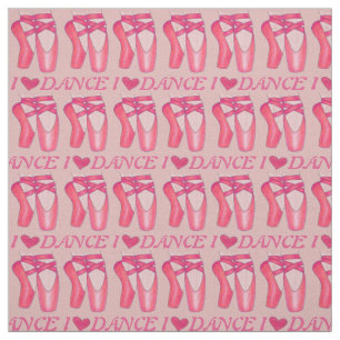 I Liebe Tanz Pink Ballerina Ballett Toe Pointe Sho Stoff