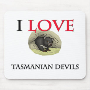I Liebe-tasmanische Teufel Mousepad