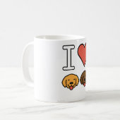 I Liebe Tasse Hunde (Emojis) (Vorderseite Links)