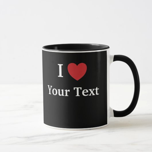 I Liebe-Tasse - Schwarzes - addieren Sie Text Tasse (Rechts)