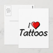 I Liebe Tattoos Postkarte (Vorne/Hinten)