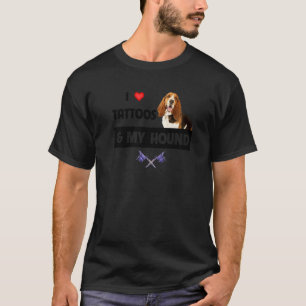 I Liebe Tattoos und My Bassett Hound Hund Mama Vat T-Shirt
