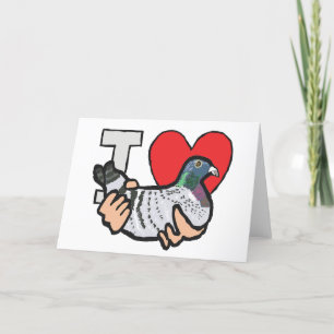 I Liebe-Tauben Feiertagskarte