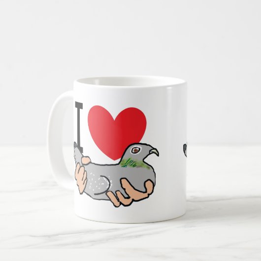 I Liebe-Tauben Kaffeetasse (Vorderseite Links)