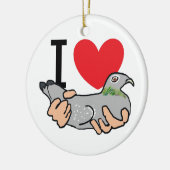 I Liebe-Tauben Keramikornament (Links)