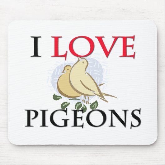 I Liebe-Tauben Mousepad (Vorne)
