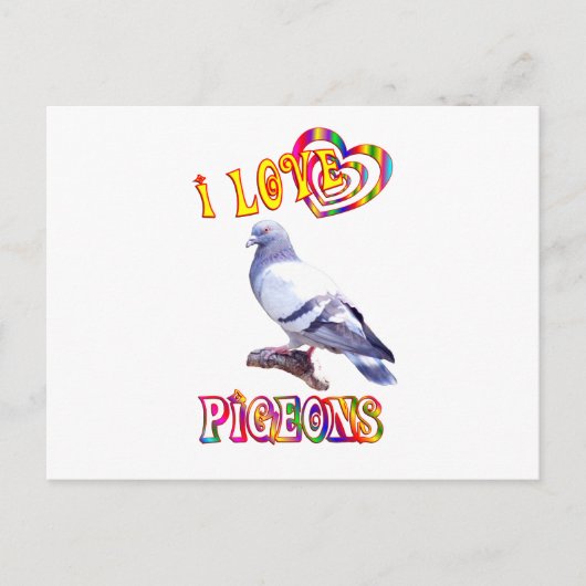 I Liebe-Tauben Postkarte (Vorderseite)