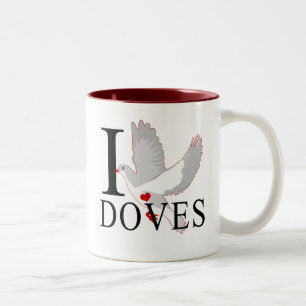 I Liebe-Tauben-Tassen Zweifarbige Tasse