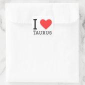 I Liebe Taurus Quadratischer Aufkleber (Tasche)