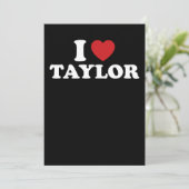 I Liebe Taylor Name I Heart Groovy Einladung (Stehend Vorderseite)
