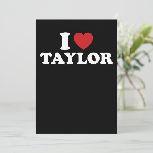 I Liebe Taylor Name I Heart Groovy Einladung (Stehend Vorderseite)