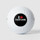 I Liebe Taylor Name I Heart Groovy Golfball (Vorderseite)
