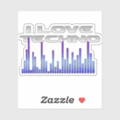 I Liebe Techno Aufkleber (Blatt)