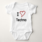 I Liebe Techno Baby Strampler (Vorderseite)
