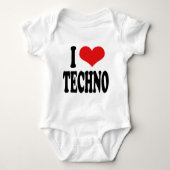 I Liebe Techno Baby Strampler (Vorderseite)