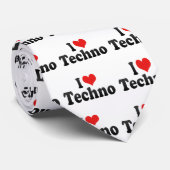 I Liebe Techno Krawatte (Gerollt)