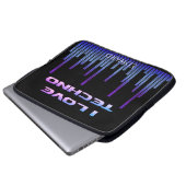 I Liebe Techno Laptopschutzhülle (Vorne Knopf)