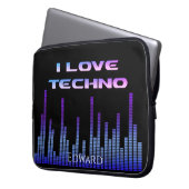 I Liebe Techno Laptopschutzhülle (Vorderseite Links)