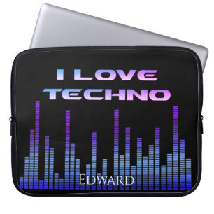 I Liebe Techno Laptopschutzhülle