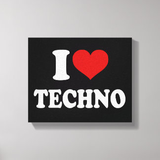 I Liebe Techno Leinwanddruck