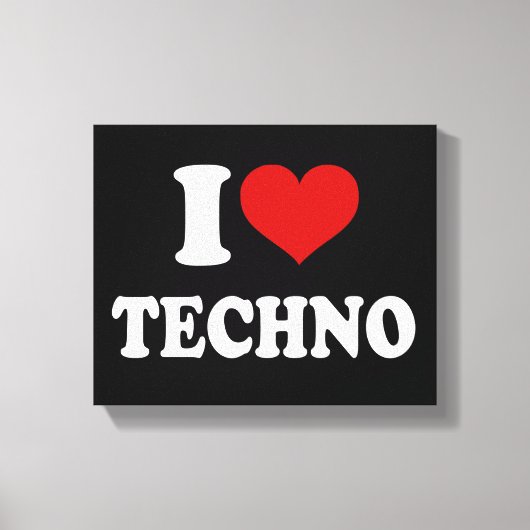I Liebe Techno Leinwanddruck (Vorderseite)