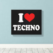 I Liebe Techno Leinwanddruck (Insitu (Holzboden))