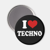I Liebe Techno Magnet (Vorderseite/Rückseite)