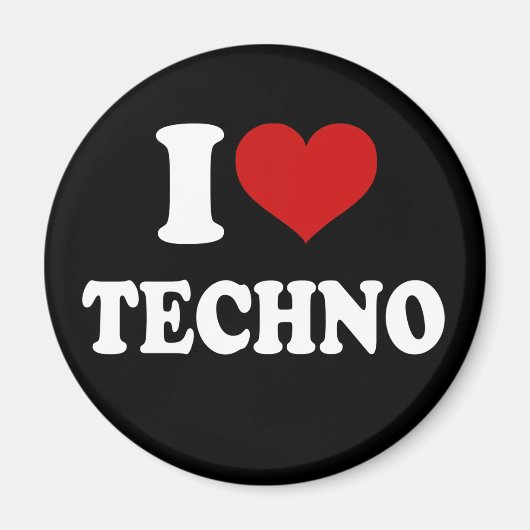 I Liebe Techno Magnet (Vorne)