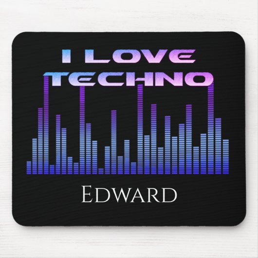 I Liebe Techno Mousepad (Vorne)