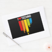 I Liebe Techno Music Rechteckiger Aufkleber (Umschlag)
