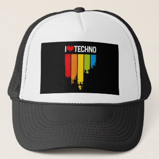 I Liebe techno Musik Truckerkappe