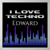 I Liebe Techno Poster (Vorne)
