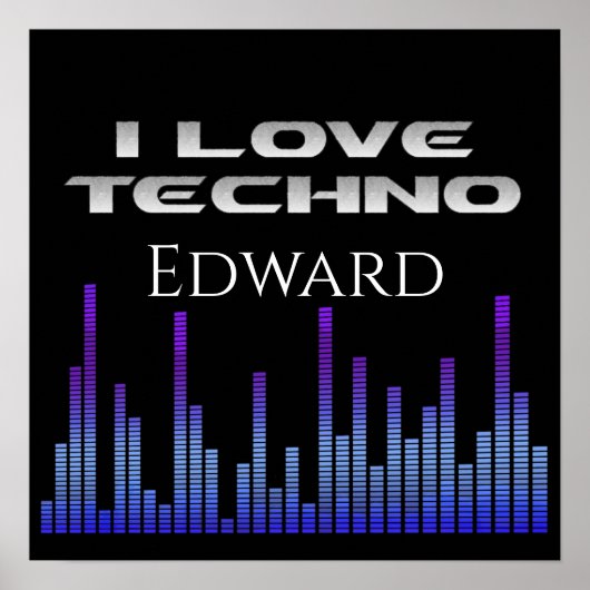 I Liebe Techno Poster (Vorne)
