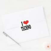 I Liebe Techno Runder Aufkleber (Umschlag)