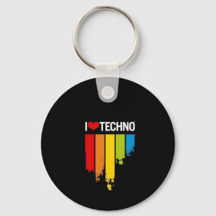 I Liebe Techno Schlüsselanhänger