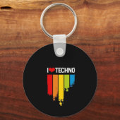 I Liebe Techno Schlüsselanhänger (Vorderseite)