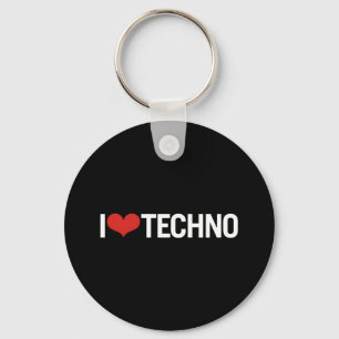 I Liebe Techno Schlüsselanhänger