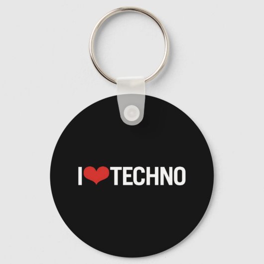 I Liebe Techno Schlüsselanhänger (Vorderseite)