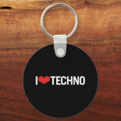 I Liebe Techno Schlüsselanhänger (Vorderseite)