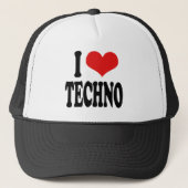 I Liebe Techno Truckerkappe (Vorderseite)