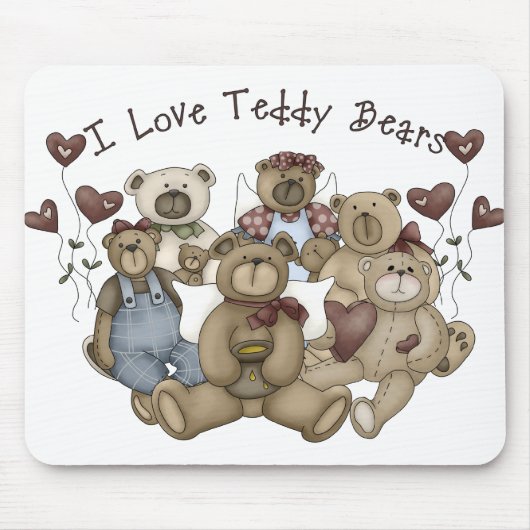 I Liebe Teddy Bears Heartsakes Mousepad (Vorne)