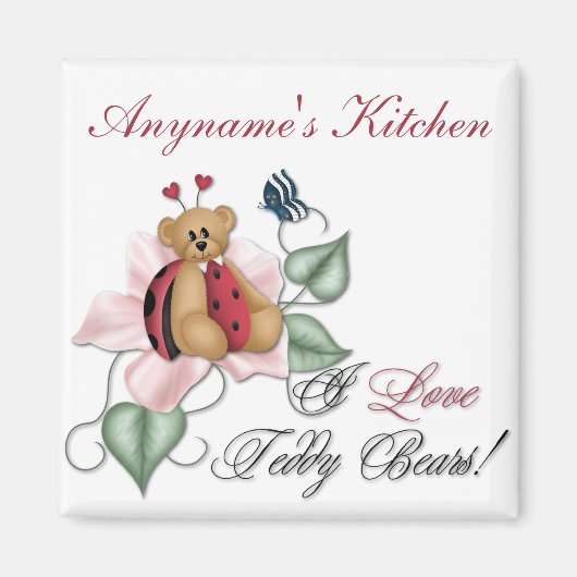I Liebe Teddy Bears Lady Bug Bear Magnet (Vorne)