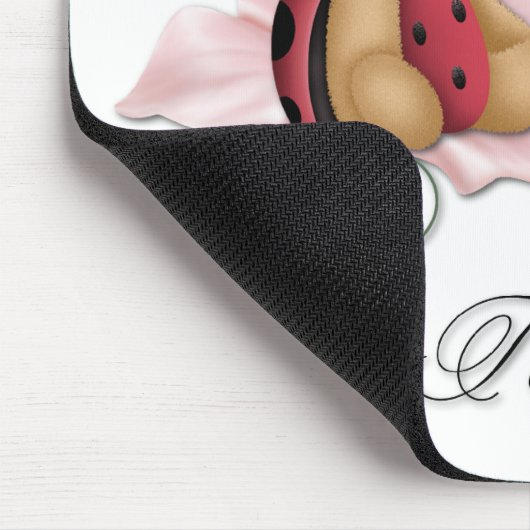 I Liebe Teddy Bears Lady Bug Bear Mousepad (Ecke)