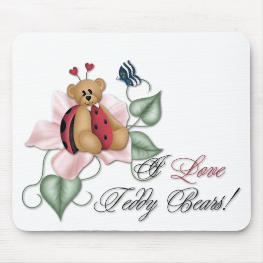 I Liebe Teddy Bears Lady Bug Bear Mousepad (Vorne)