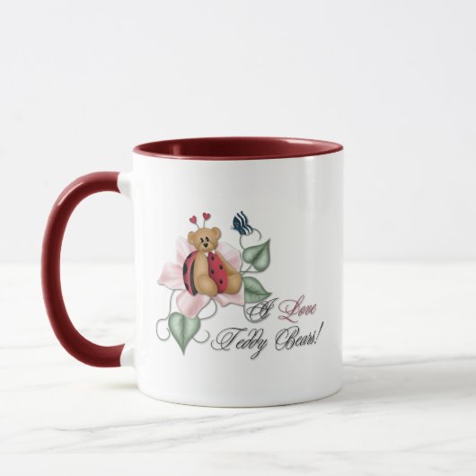 I Liebe Teddy Bears Lady Bug Bear Tasse (Links)