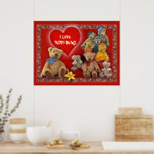 I Liebe Teddy-Bears Poster (Küche)