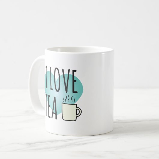 I Liebe Tee (11 oz) Kaffee Tasse (Vorderseite Links)