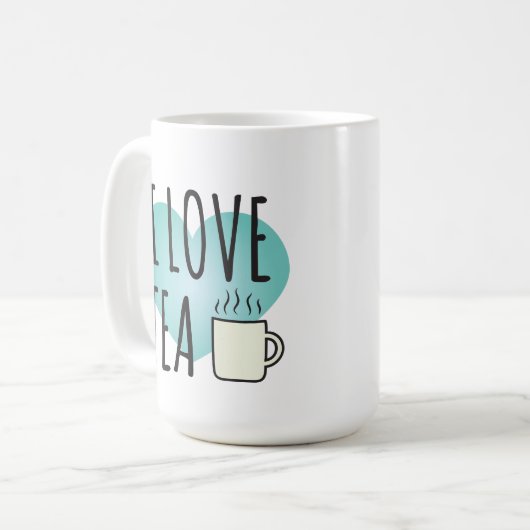 I Liebe Tee (15 oz) Kaffee Tasse (Vorderseite Links)