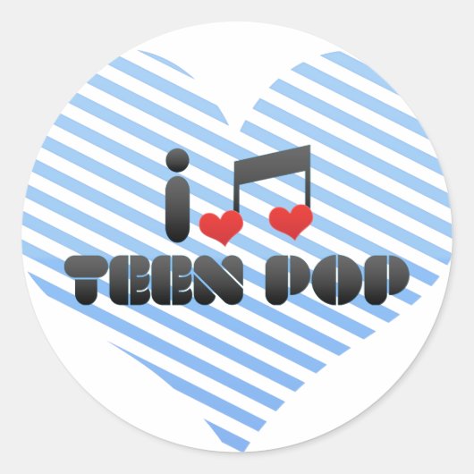 I Liebe Tee Pop Runder Aufkleber (Vorderseite)